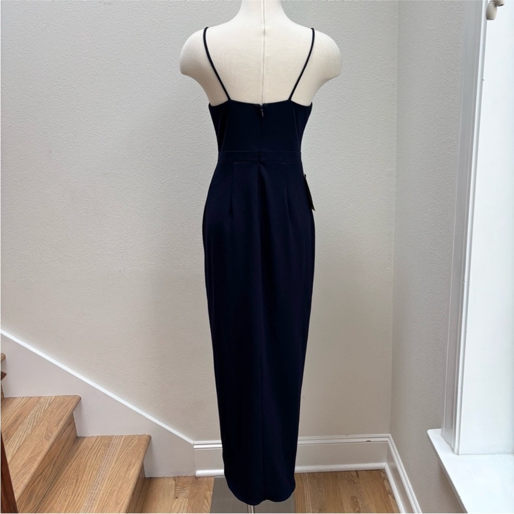Bhldn Formal Bridesmaid Dress Evening Gown Wedding V Neck Maxi Navy Blue Size 6 - Picture 11 of 14